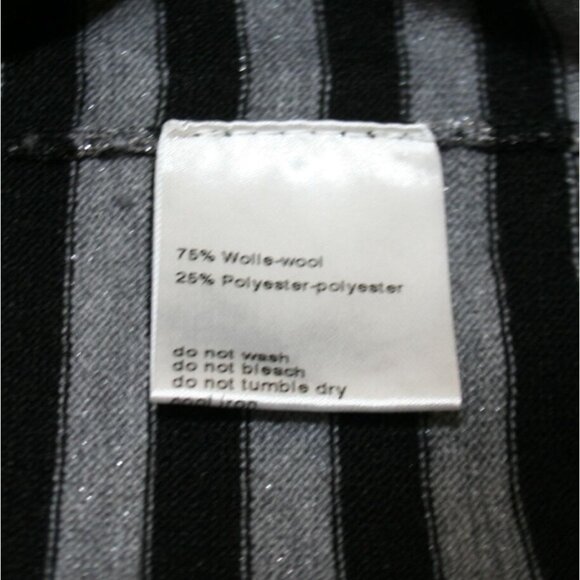 Akris Punto Sweater Womens 10 Silver Black Stripe Wool Blend Designer Luxury - Picture 3 of 8